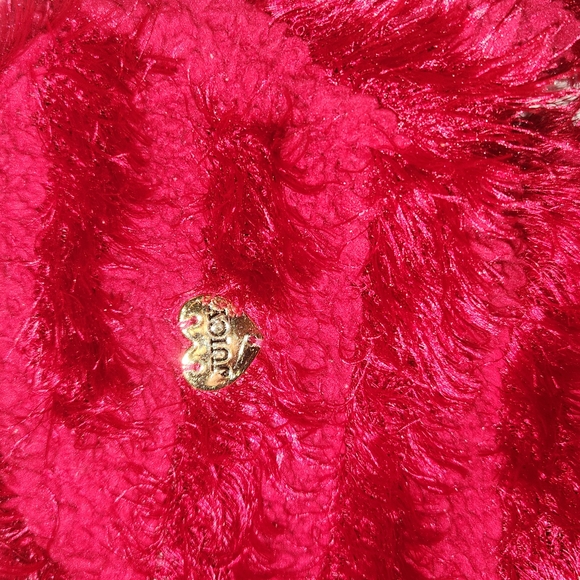 Juicy Couture Girls Hot Pink Fuzzy Textured Pull-Over Heart Sweater Size 6 - Picture 5 of 8